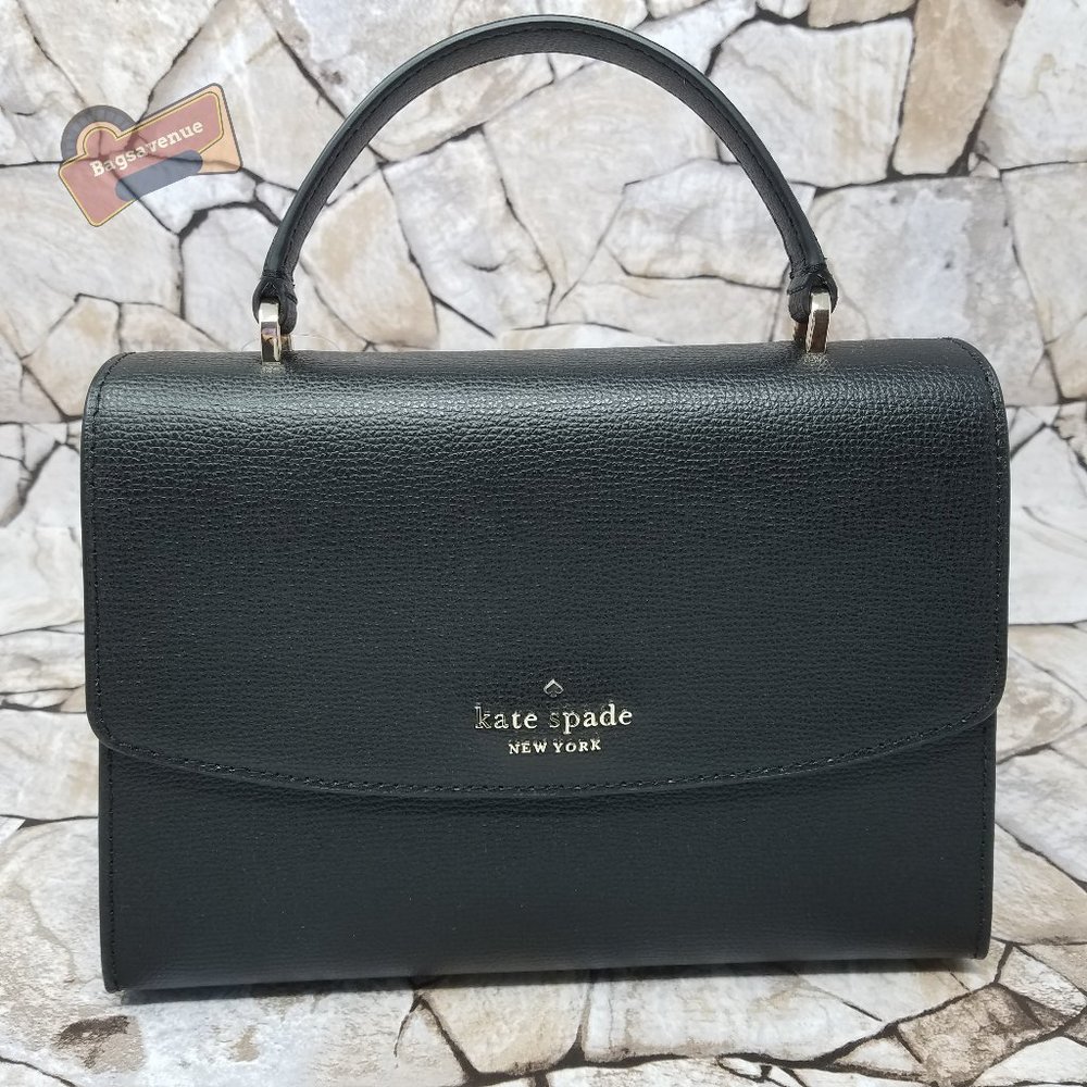 #bagsavenue Kate Spade Darcy Leather Top Handle Satchel Crossbody Black Leather - Picture 2 of 9